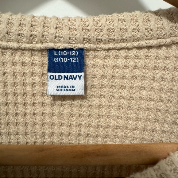 OLD NAVY | Waffle Knit Cotton Blend Henley Top - Picture 3 of 5